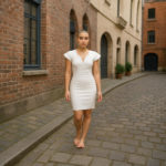White sheath dress.