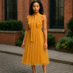 Long dress in tulle