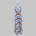 Multicolor pleated long dress