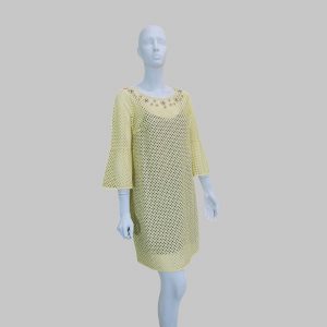 Crochet knit Yellow Beach dress