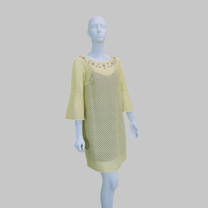 Crochet knit Yellow Beach dress