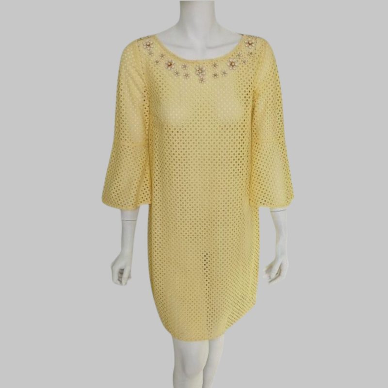 Crochet knit Yellow Beach dress - Image 5