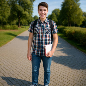 Ckecked shirt. Two pockets. Short leeves