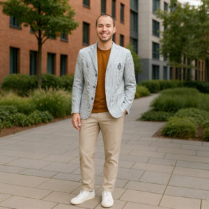 Summer blazer with stripers of 2000. Three pockets