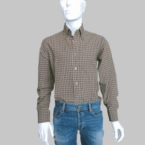 Trussardi Jeans - Brown checked shirt. Vintage 90s