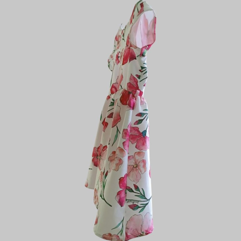 Vestito  cerimonia fantasia a fiori - immagine 2