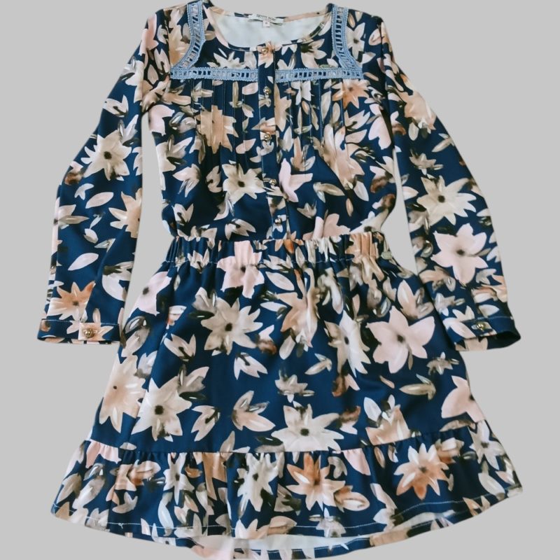 Completo gonna e Blusa blue a fiori - immagine 2