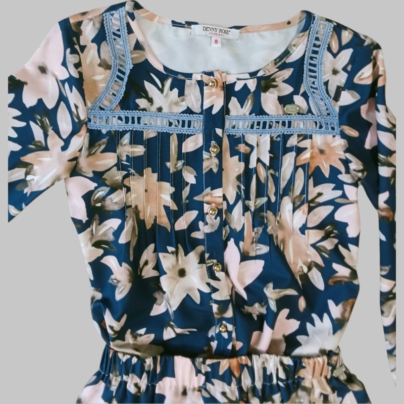 Completo gonna e Blusa blue a fiori - immagine 3