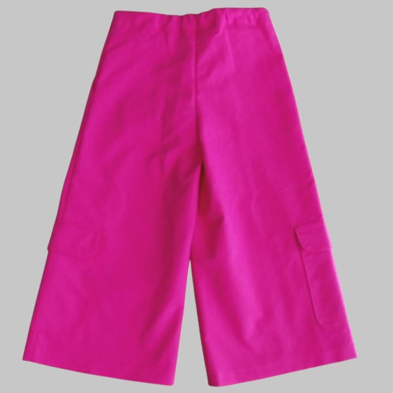 Solid color two pockets pant with elastic waistband - Image 4