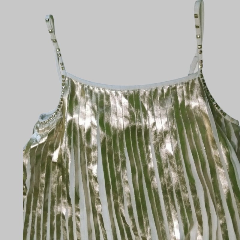 Vestito in tulle plissettato con spalline - immagine 4