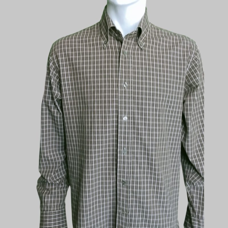 Trussardi Jeans - Brown checked shirt. Vintage 90s - Image 2
