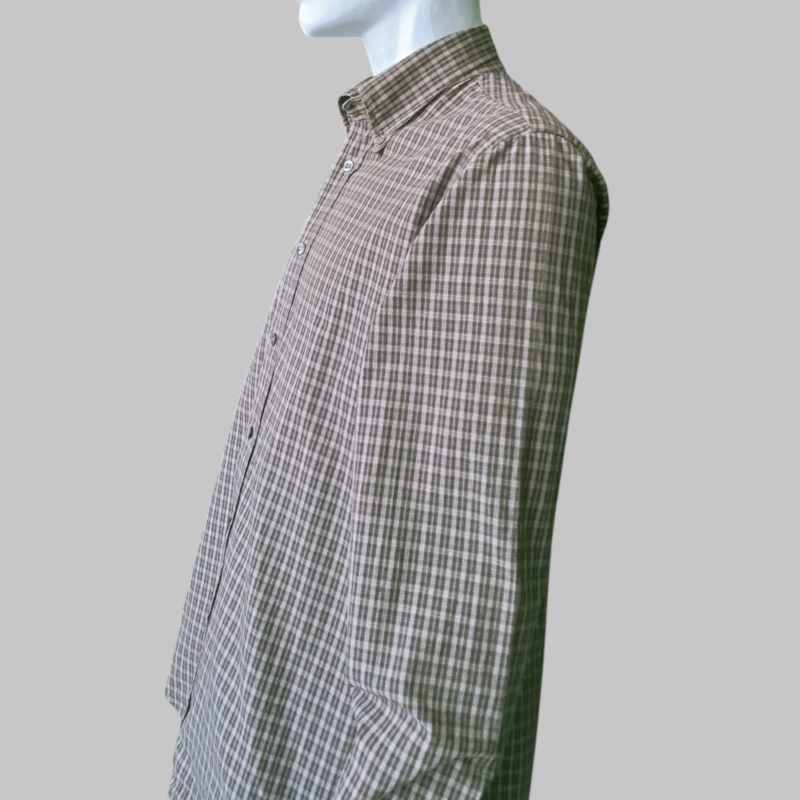 Trussardi Jeans - Brown checked shirt. Vintage 90s - Image 4