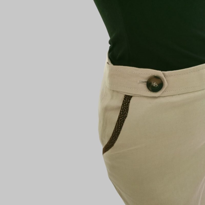 Gonna a tubino con inserti in pelle. Due tasche - immagine 5